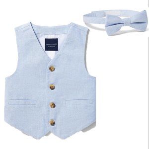 Janie and Jack Oxford Cotton Vest w/ Bowtie